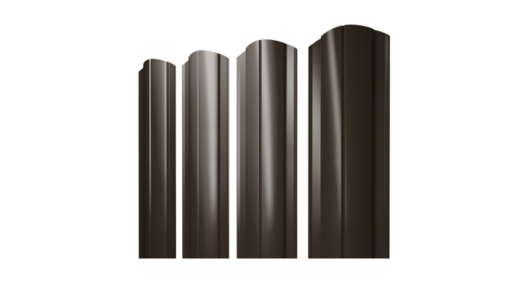 Штакетник Круглый фигурный 0.5 Satin RR 32 темно-коричневый