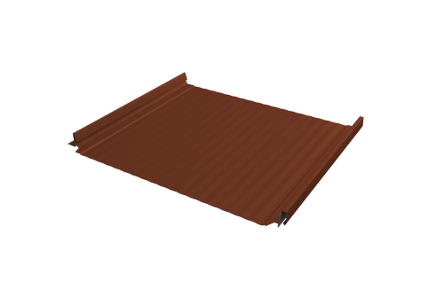 Кликфальц Pro Gofr Grand Line 0,45 Drap TX с пленкой на замках RAL 8004 терракота