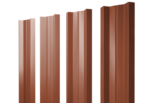 Штакетник М-образный A с прямым резом 0.5 Satin RAL 8004 терракота