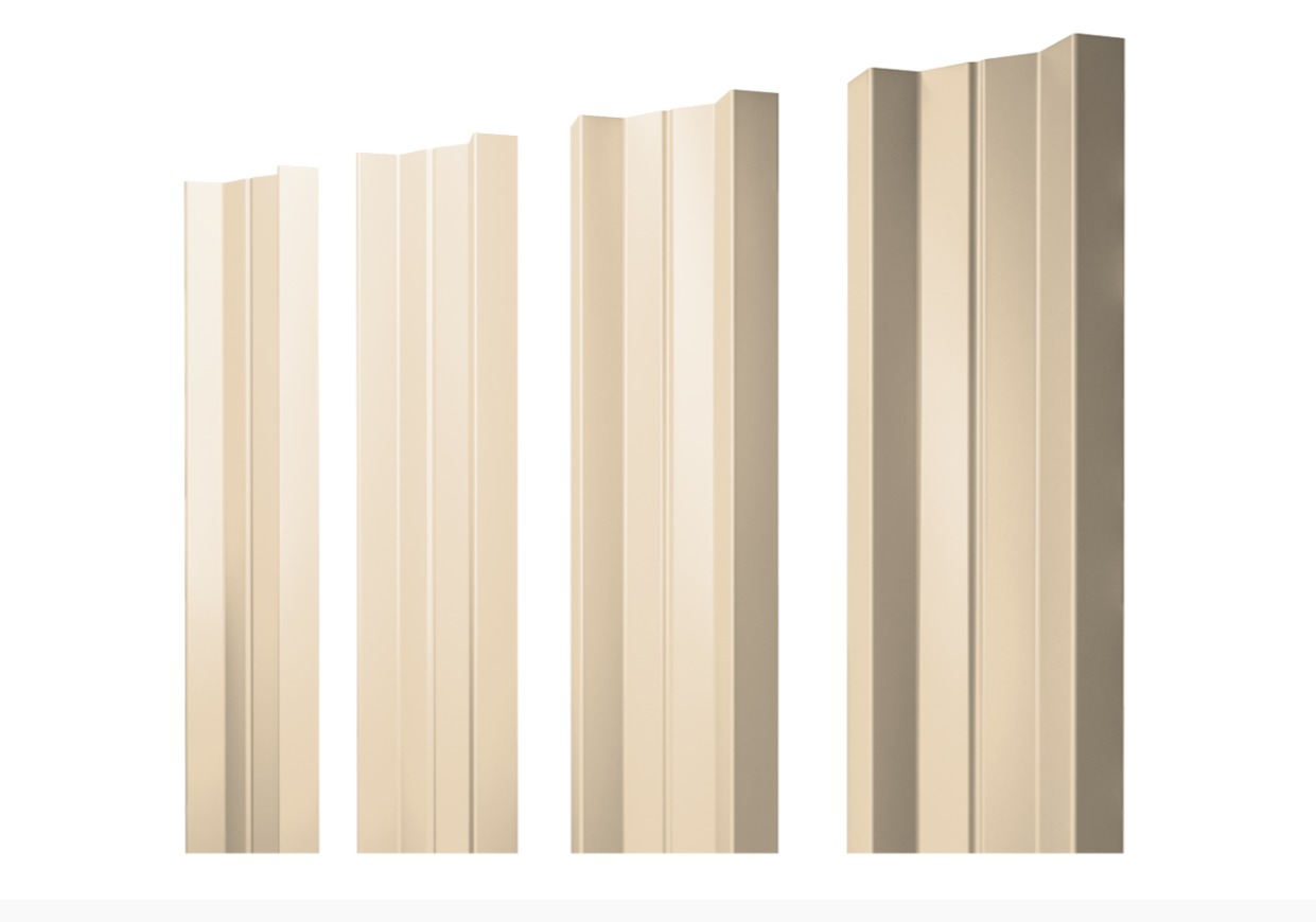 Штакетник М-образный A с прямым резом 0.45 PE RAL 1015 светлая слоновая кость