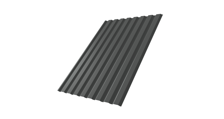 Профнастил С20A 0.5 Satin Matt RAL 7016 антрацитово-серый