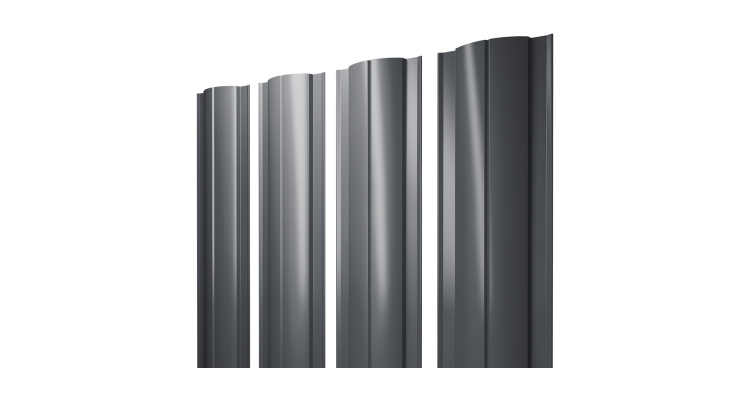 Штакетник Круглый с прямым резом 0,5 Satin Matt RR 32 темно-коричневый