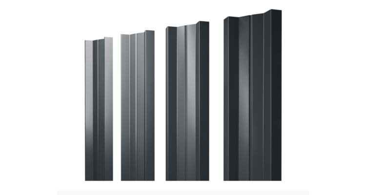 Штакетник М-образный А с прямым резом 0.5 PurPro Matt 275 RAL 7016 антрацитово-серый