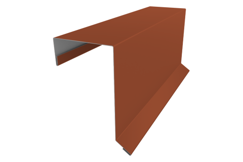 Планка торцевая кровельная фальц 65х97 0,45 PE с пленкой RAL 8004 терракота (3м)