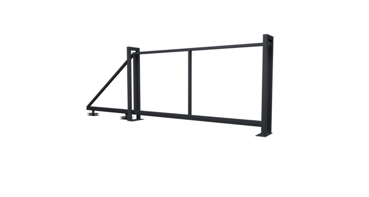 Ворота откатные Жалюзи Texas 2.0х4.0 RAL 7024 без заполнения (ламель 150 мм)