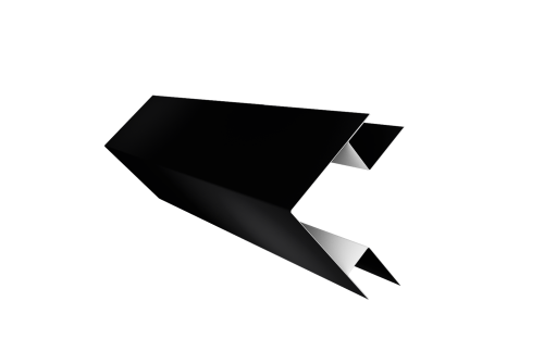 Планка угла внешнего сложного Экобрус Grand Line 0,45 Drap RAL 9005 черный (2м)