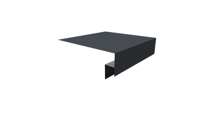 Планка околооконная сложная Экобрус Grand Line 200х50х25 0,45 Drap TwinColor RAL 7024 мокрый асфальт (2м)