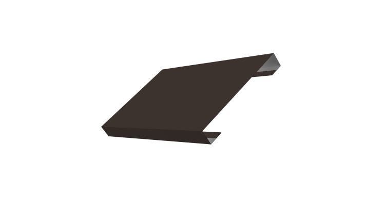 Ламель лицевая 150 забора жалюзи Texas стартовая/финишная для калиток и ворот 0.5 Drap с пленкой RR 32 темно-коричневый