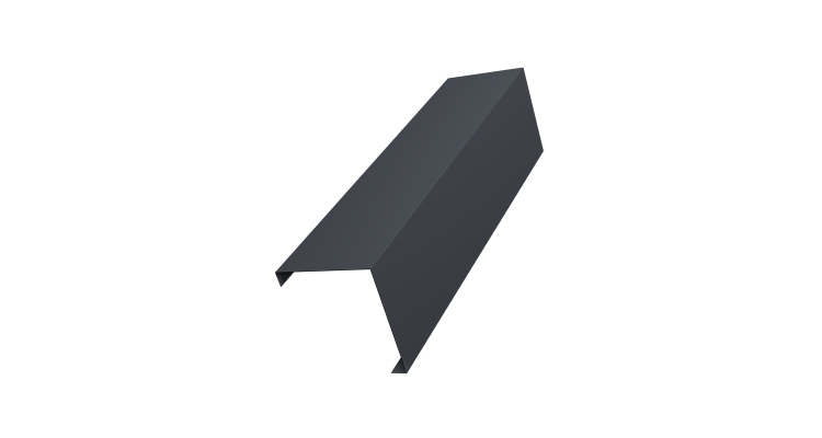 Декоративная накладка на столб универсальная угловая 60х60 для забора жалюзи 0,45 Drap TwinColor RAL 7024 мокрый асфальт (1,8м)