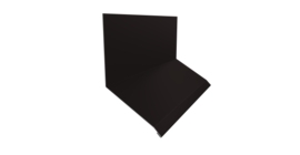 Планка примыкание верхнее к стене фальц 150х130х20 0,5 Satin с пленкой RAL 9005 черный (2м)