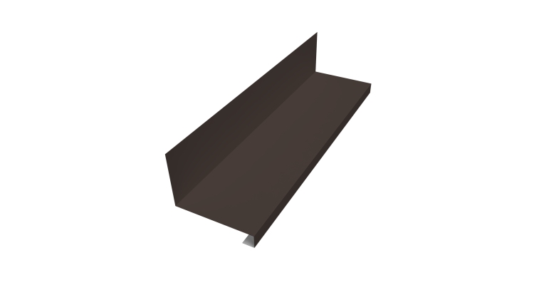 Планка примыкание нижнее к трубе фальц 0,5 Drap RR 32 темно-коричневый (2м)