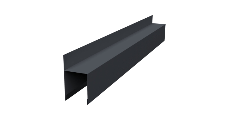 Планка опорная составная внешняя для забора жалюзи Palermo 0,45 Drap TwinColor RAL 7024 мокрый асфальт (2м)