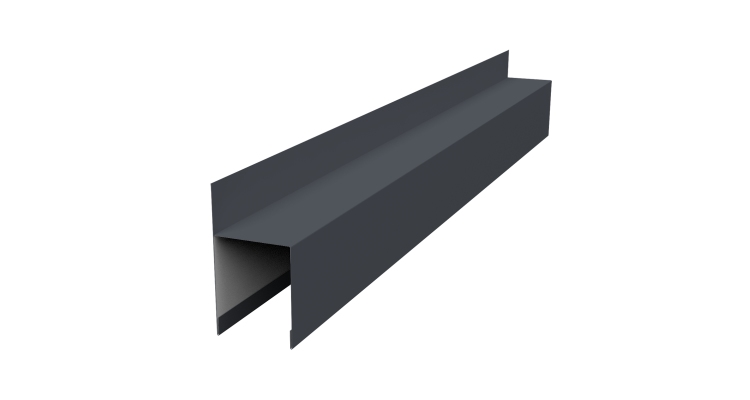 Планка опорная составная внешняя для забора жалюзи Palermo 0,45 Drap ST RAL 7024 мокрый асфальт (2м)