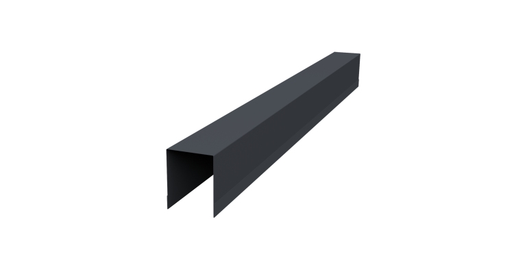 Планка опорная составная внутренняя для забора жалюзи Palermo 0,45 Drap TwinColor RAL 7024 мокрый асфальт (2,5м)