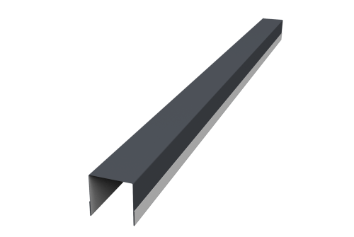 Планка вертикальная обратная для забора жалюзи Palermo 0,45 Drap ST RAL 7024 мокрый асфальт (2м)